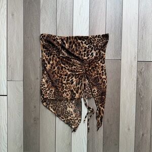 Just Polly Leopard Print Asymmetrical Top